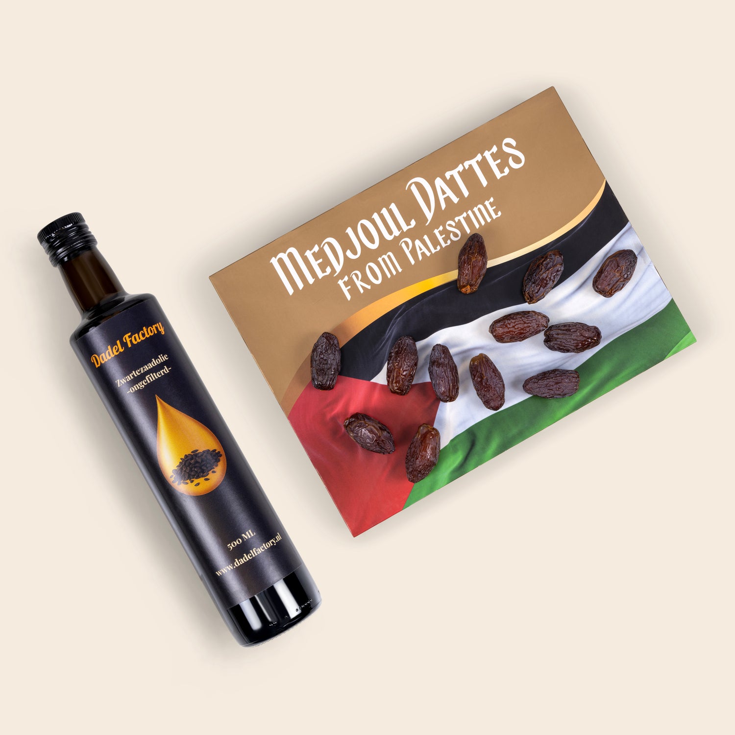 Premium Combo Deal – 5kg Medjool Dates (Golden Box) + 500ml Black Seed Oil